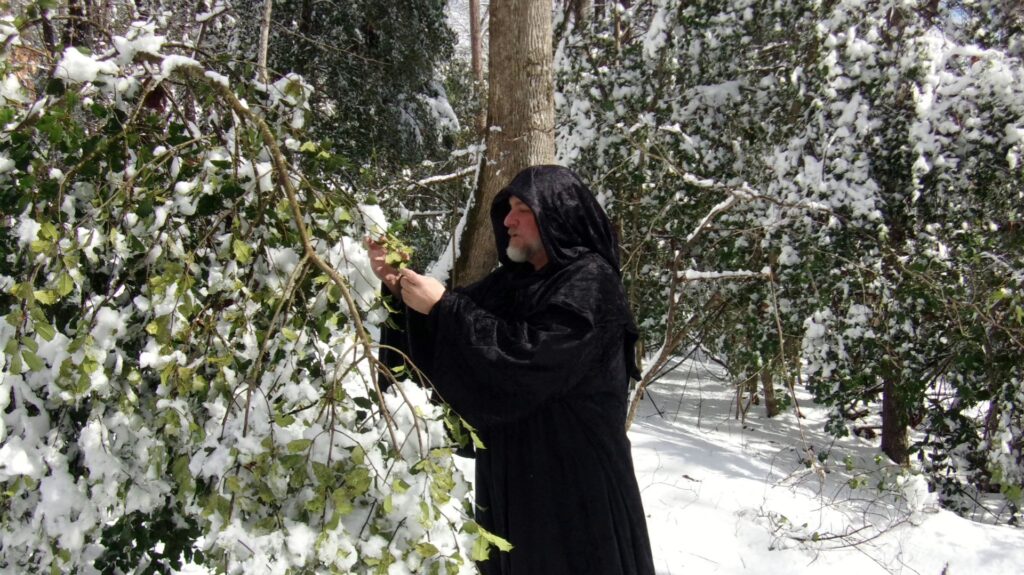 healing practices Sencha Skene black robe holly tree in snow